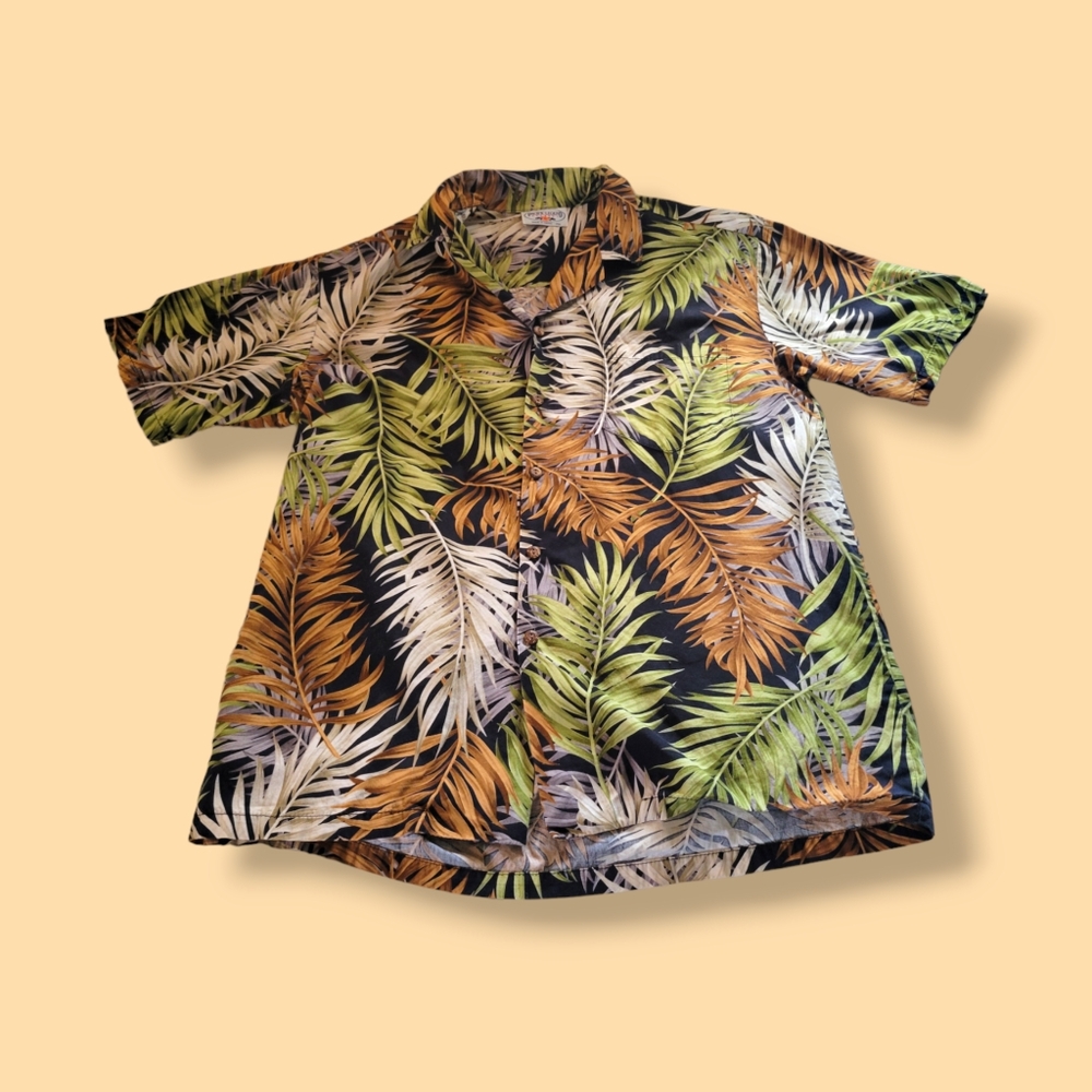 Pacific Legend | Men's Y2K Palm Leaves Aloha Shirt (SIZE L)